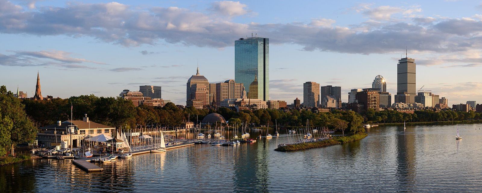 Boston skyline and the Charles River seen from the Longfellow Bridge